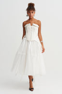 Off-White Sequin Detail Strapless Corset Top - Y261011087