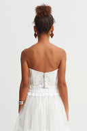 Off-White Sequin Detail Strapless Corset Top - Y261011087