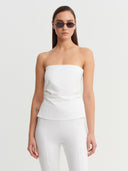 Off-White Strapless Basic Top - Y261011098