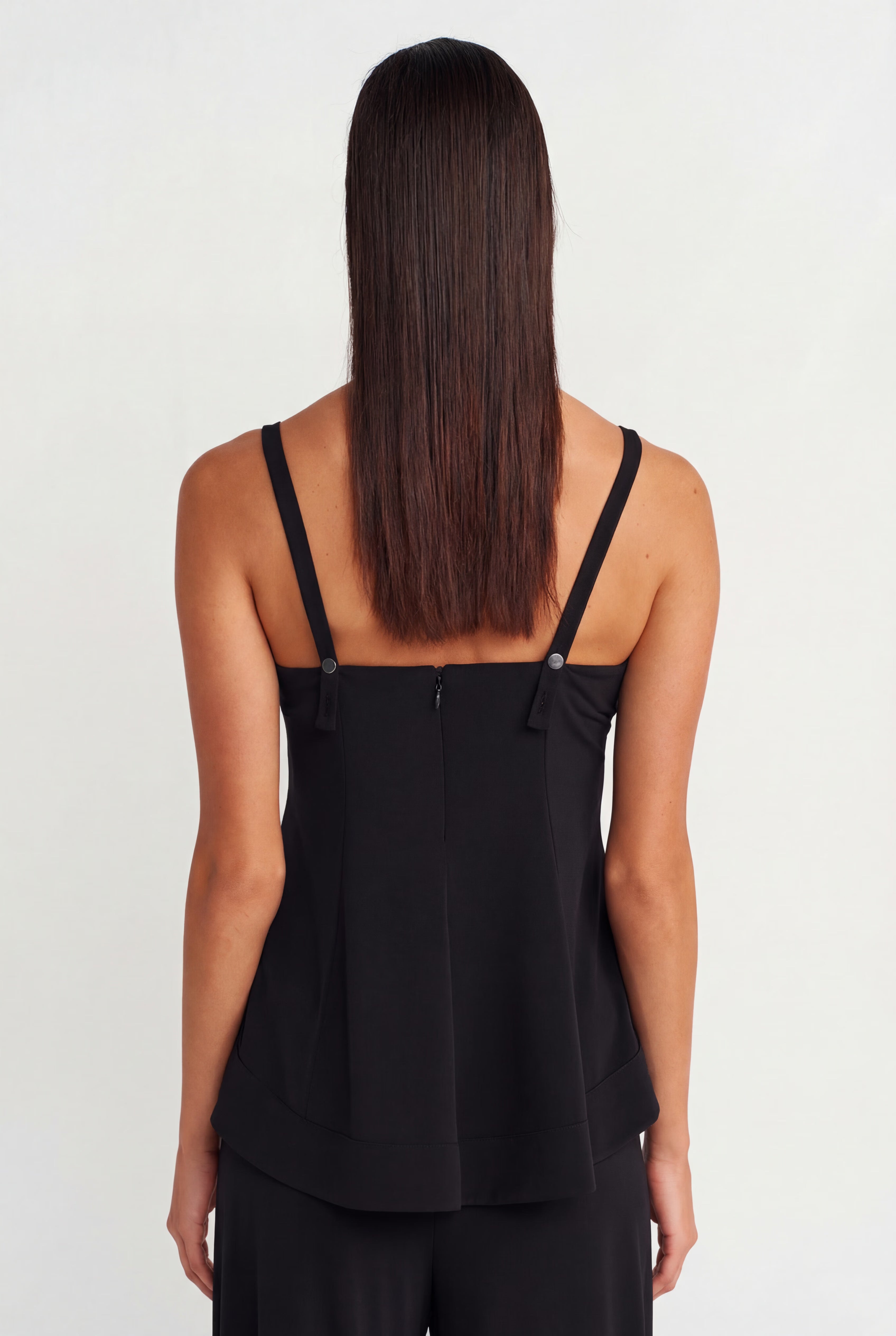 Black Strappy Basic Blouse - Y261011010