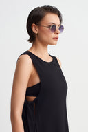 Siyah Püskül Detaylı Ribana T-Shirt-Y261011120