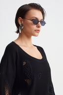Siyah Pencere Detaylı Sweatshirt-Y261011121