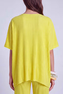 Sarı Oversize Plise T-Shirt-Y261011134