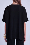 Siyah Oversize Plise T-Shirt-Y261011134