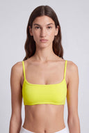 Sarı İnce Askılı Crop Top-Y261011155