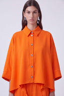 Oranj Kısa Kesim Dökümlü Gömlek-Y261011156