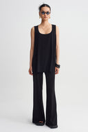 Black Sleeveless Jersey Top-Y261011175