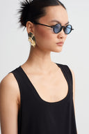 Black Sleeveless Jersey Top-Y261011175