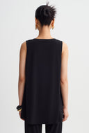 Black Sleeveless Jersey Top-Y261011175