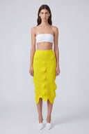 Sarı Origamik  Triko Etek-Y262012033