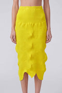 Sarı Origamik  Triko Etek-Y262012033