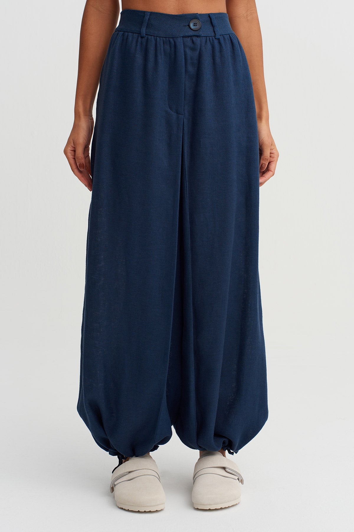 Indigo Bağcıklı Bol Kesim Pantolon-Y263013052