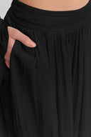 Black Layered Look Satin Trousers - Y263013056