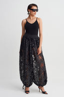 Siyah Işıltılı Balon Pantolon-Y263013077