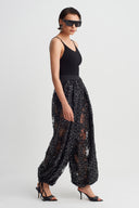 Siyah Işıltılı Balon Pantolon-Y263013077