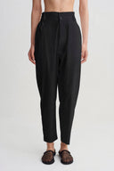Siyah Yüksek Bel Poplin Pantolon-Y263013091