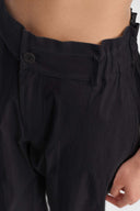 Siyah Yüksek Bel Poplin Pantolon-Y263013091