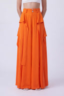 Oranj Volan Detaylı Bol Paça Pantolon-Y263013097