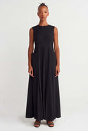 Black Poplin Maxi Dress - Y264014015