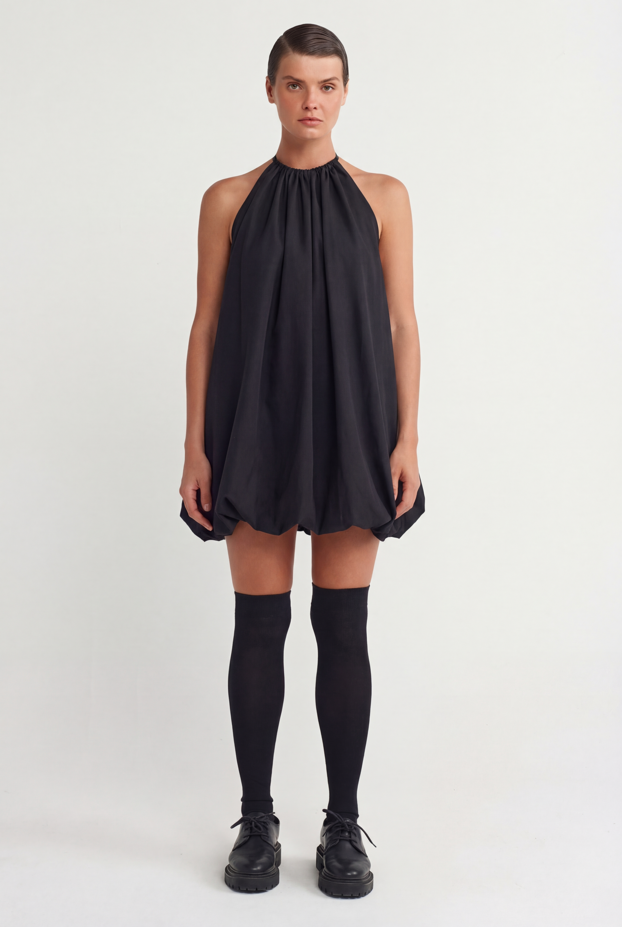 Black Short Balloon Dress