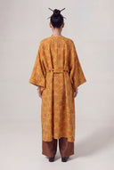 Bronze Patterned Kaftan Dress-Y264014036