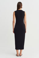 Black Sleeveless Jersey Dress-Y264014075