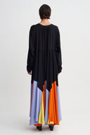 Multicolor Renk Bloklu Volanlı Elbise-Y264014122