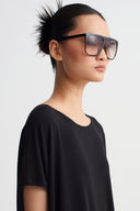 Black Jersey Midi Dress-Y264014134