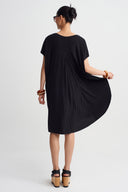 Black Jersey Midi Dress-Y264014134