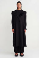 Black Padded Long Jacket - Y265015005
