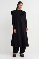 Black Padded Long Jacket - Y265015005
