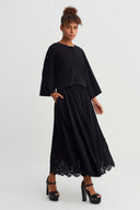 Black Beaded Jersey Cardigan-Y265015058