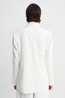 Kırık Beyaz Şal Yaka Blazer Ceket-Y265015105