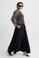 Işıltılı Organze Ceket-Y265015108