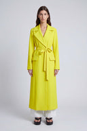 Sarı Kuşaklı Uzun Trençkot-Y265015109