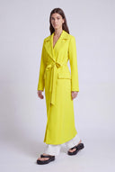 Sarı Kuşaklı Uzun Trençkot-Y265015109