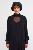 Siyah Akışkan Form Jarse Hırka-Y265015115