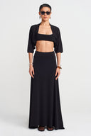 Siyah Jarse Bolero Hırka-Y265015117