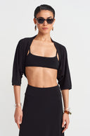 Siyah Jarse Bolero Hırka-Y265015117