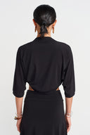 Siyah Jarse Bolero Hırka-Y265015117