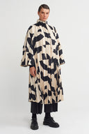Patterned Pleated Long Jacket - Y267017010