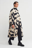 Patterned Pleated Long Jacket - Y267017010