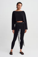 Black Tasseled Belt Bag-Y268018032