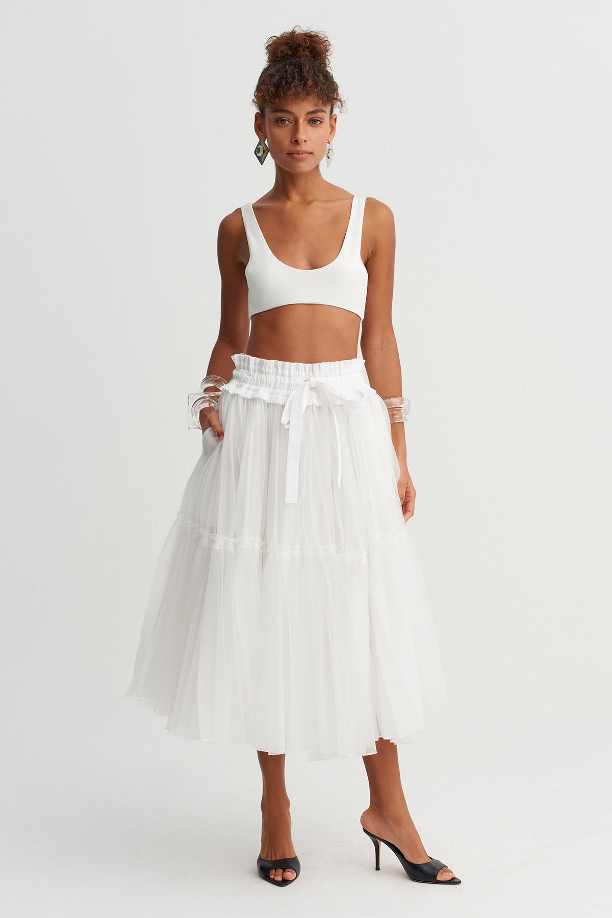 Off-White Organza Midi Skirt - Y262012009 – NU