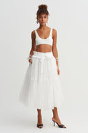 Off-White Organza Midi Skirt - Y262012009