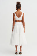 Off-White Organza Midi Skirt - Y262012009