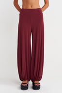 Plum Jersey Balloon Leg Trousers - Y263013004