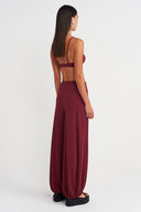 Plum Jersey Balloon Leg Trousers - Y263013004