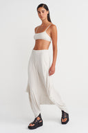 Mist Color Draped Bamboo Harem Pants-Y263013005