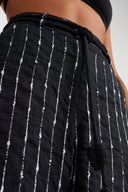 Siyah Dokulu Çizgi Jogger Pantolon-Y263013010